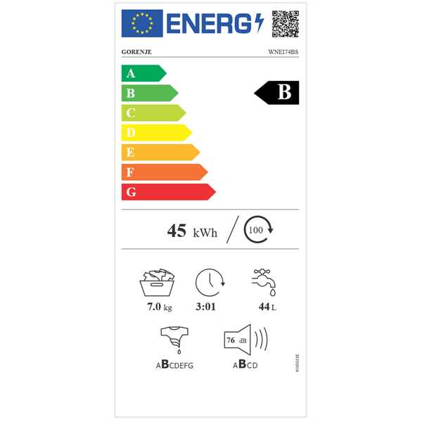 Gorenje WNEI74BS 7 kg elöltöltős mosógép