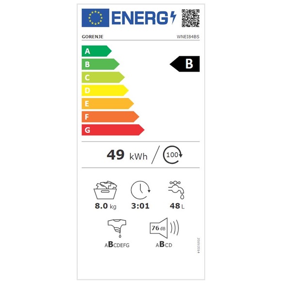 Gorenje WNEI84BS 8 kg elöltöltös mosógép