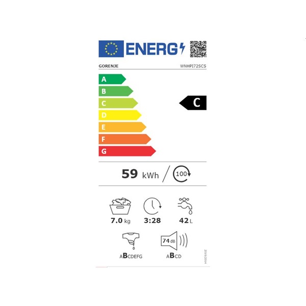 Gorenje WNHPI72SCS keskeny 7 kg elöltöltős mosógép