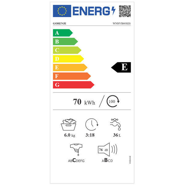 Gorenje WNHVB60SES keskeny 6 kg elöltöltős mosógép