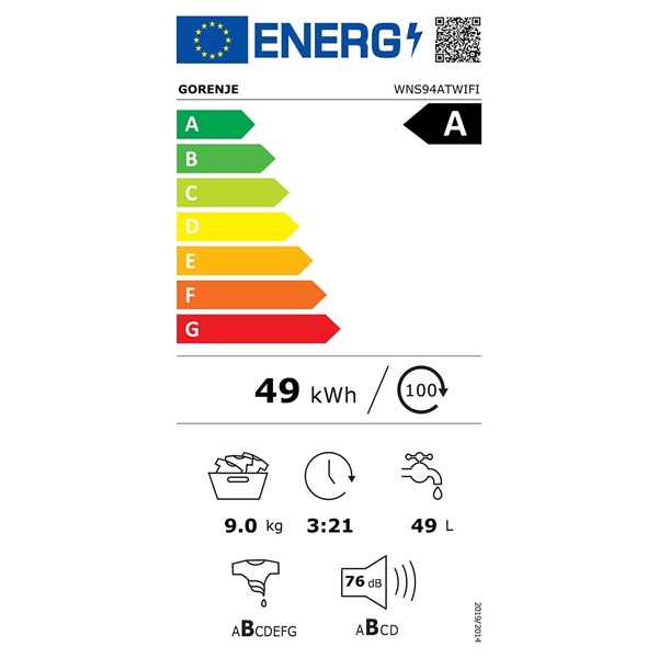 Gorenje WNS94ATWIFI elöltöltős mosógép