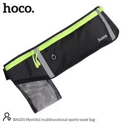 HOCO HO622547 BAG05 Univerzális sportoláshoz, túrázáshoz fekete/zöld övtáska