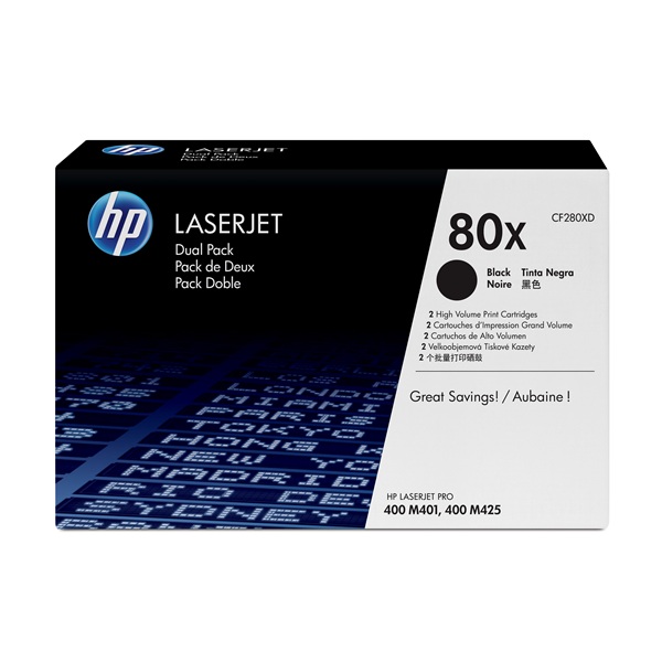 HP CF280XD (80X) fekete duo-pack nagykapacítású toner