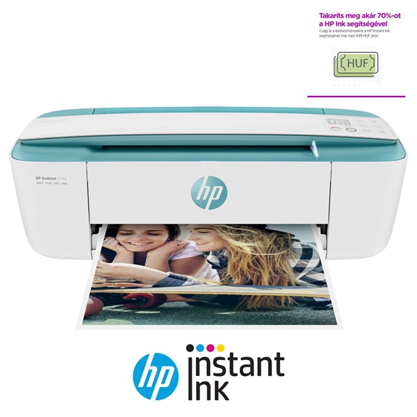 HP DeskJet 3762 tintasugaras multifunkciós Instant Ink ready nyomtató