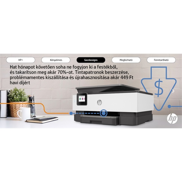 HP OfficeJet Pro 8022E All-in-One multifunkciós tintasugaras Instant Ink ready nyomtató