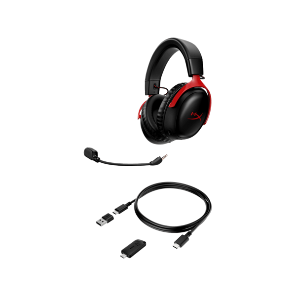 HP RENEW HyperX Cloud III Wireless fekete-piros gamer headset