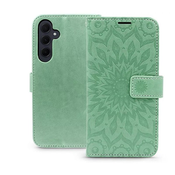 Haffner HF268274 Samsung Galaxy A35 5G Mezzo Book Flip mandala zöld bőrtok