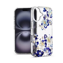 Haffner HF789593 IMD Floral Apple iPhone 16 átlátszó szilikon tok