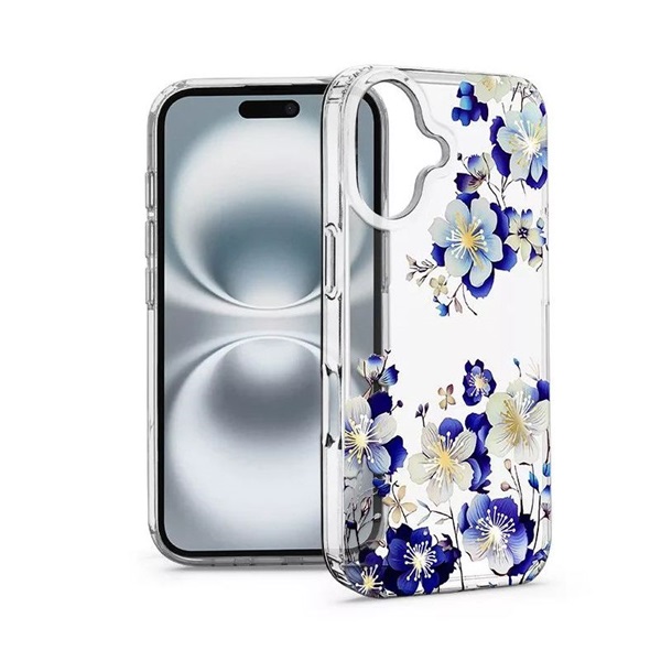 Haffner HF789616 IMD Floral Apple iPhone 16 Plus átlátszó szilikon tok