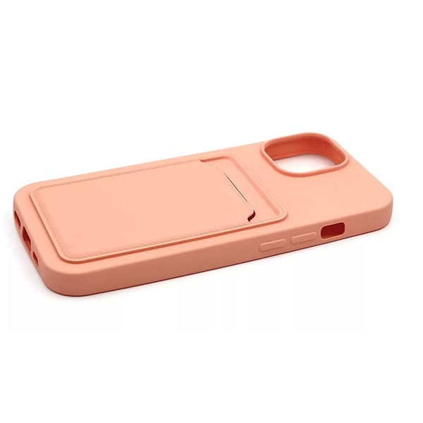 Haffner PT-6846 Apple iPhone 15 Plus Card Case pink szilikon hátlap kártyatartóval