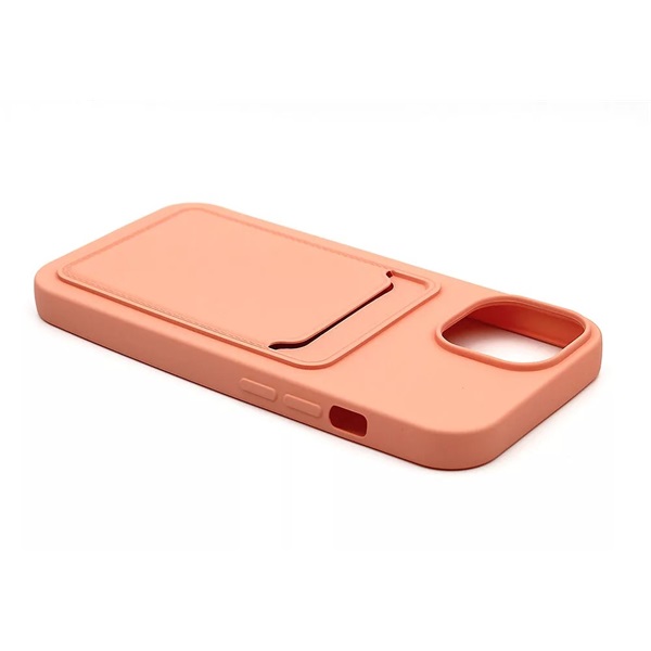 Haffner PT-6846 Apple iPhone 15 Plus Card Case pink szilikon hátlap kártyatartóval