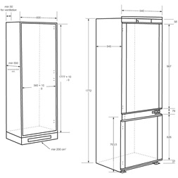 Haier HBW5518E beépíthető alulfagyasztós hűtőszekrény