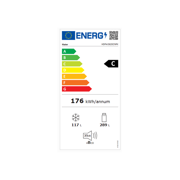 Haier HDPW3620CNPK alulfagyasztós hűtőszekrény