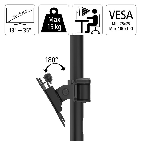 Hama 118494 Full Motion 13"-35" dupla VESA 100x100 asztali monitor tartó konzol