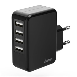 Hama 173676 "AUTO DETECT" 4,8A univerzális 4xUSB hálózati töltő