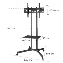 Hama 220874 75"-ig "FITV" Trolley gurulós TV tartó állvány