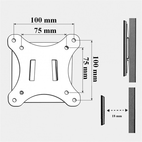 Harmantrade L05 13"-27" fekete fali monitor tartó konzol