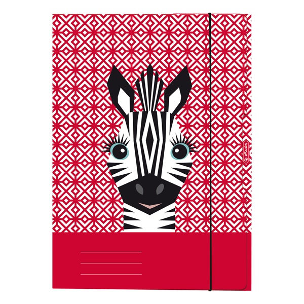 Herlitz Cute Animals Zebra A4 gumis mappa