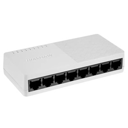 Hikvision DS-3E0508D-E (8 port Gbit, műanyag ház, fehér) Switch