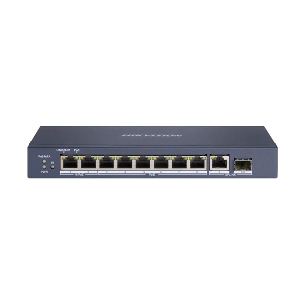 Hikvision DS-3E0510HP-E (8 port 1000Mbps, 110W, 1xRJ45, 1xSFP) PoE Switch