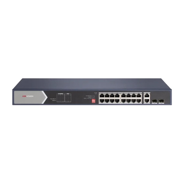 Hikvision DS-3E0520HP-E (16 port 1000Mbps, 225W, 2x RJ45, 2xSFP) PoE Switch