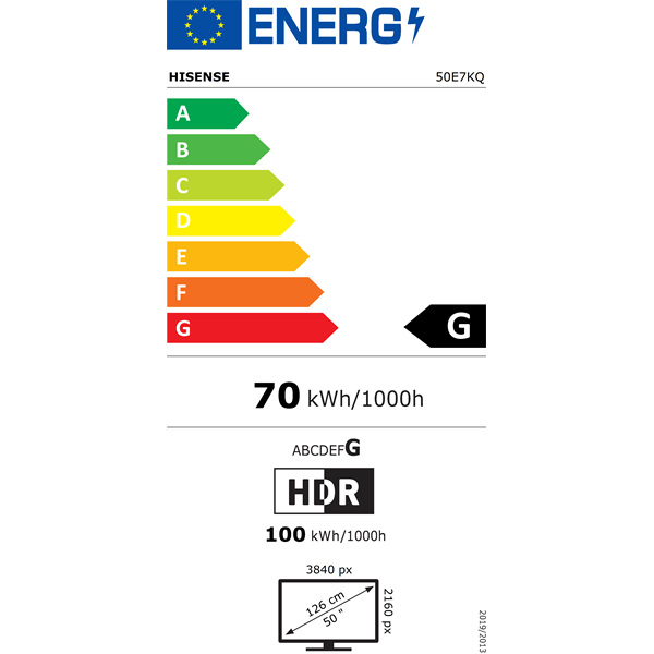 Hisense 50" 50E7KQ 4K UHD Smart QLED TV