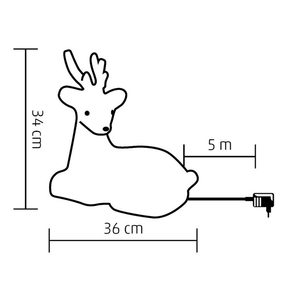 Home KDA 7 34 cm kültéri/beltéri LED-es akril fekvő rénszarvas