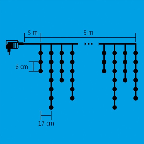 Home KKF 158/WH 5x5m/150 LED/kül-beltéri/hidegfehér LED-es karácsonyi fényfüggöny