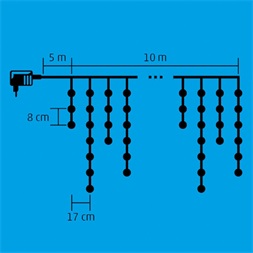 Home KKF 308/BL 5x10m/300 LED/kül-beltéri kék LED-es karácsonyi fényfüggöny