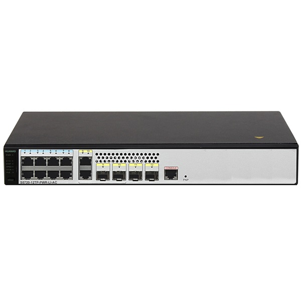 Huawei S5720-12TP-PWR-LI-AC 8port GbE LAN PoE+ (124W) L3 menedzselhető switch