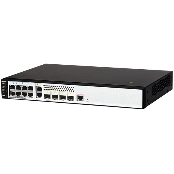 Huawei S5720-12TP-PWR-LI-AC 8port GbE LAN PoE+ (124W) L3 menedzselhető switch