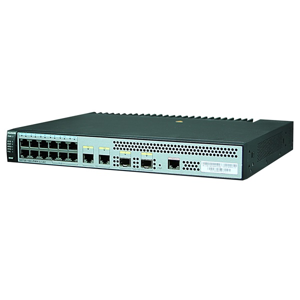 Huawei S5720-16X-PWH-LI-AC 12GbE PoE++ 2xGbE LAN 2x10GbE SFP+ 360W PoE++ L3 menedzselhető switch