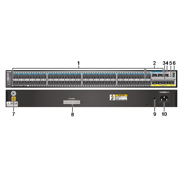 Huawei S5720-52X-LI-48S-AC 46xGbE SFP 2xGbE Combo RJ45/SFP 4x10GbE SFP+ L3 menedzselhető switch