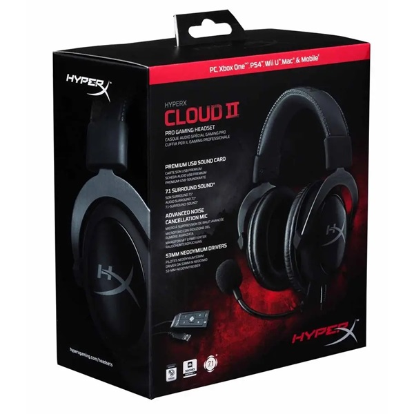 HyperX Cloud II 3,5 Jack/USB fegyverszürke gamer headset