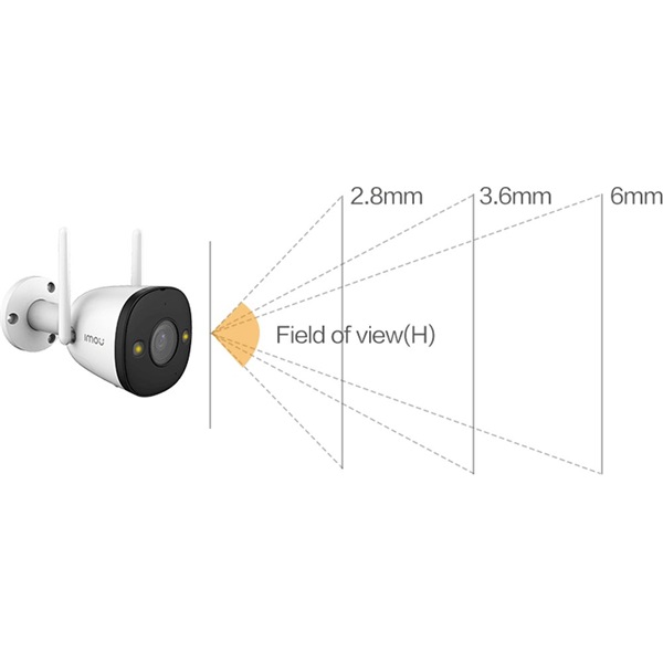 IMOU Bullet 2 kültéri 4MP, H265, 2.8mm (104°), Full-Color, mikrofon/hangszóró, SD, fix lencsés Wi-Fi csőkamera