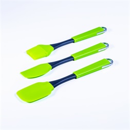 IRIS KT-231-G szilikon 3 darabos szett, sütőecset és spatulák, zöld