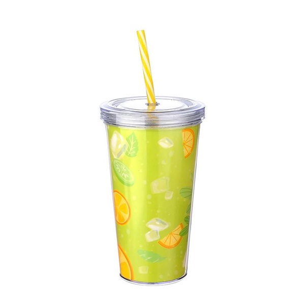 IRIS LIMESHAKE pohár tetővel, szívószállal 600ml AP-9444