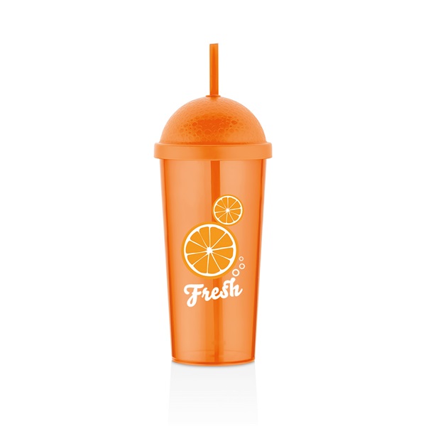 IRIS L-0088 Fresh Orange pohár szívószállal 700ml