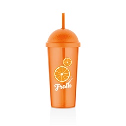 IRIS L-0088 Fresh Orange pohár szívószállal 700ml