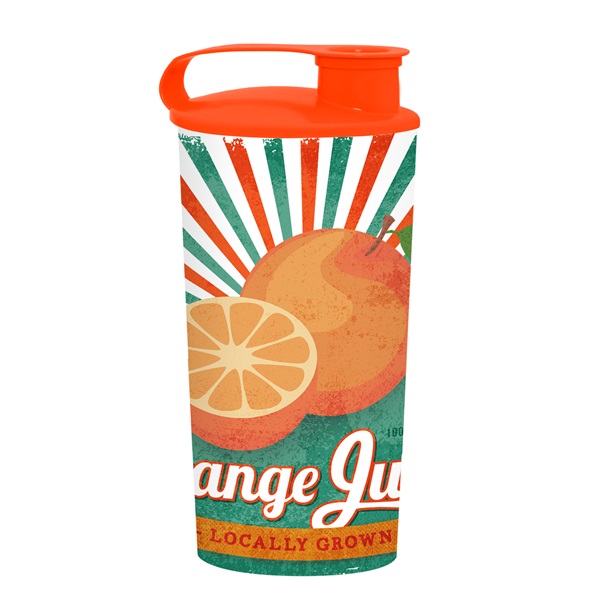 IRIS Orange Juice mintás pohár tetővel 470ml 161924-028