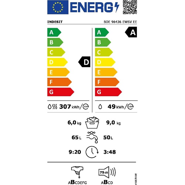 Indesit BDE 96436 EWSV EE mosó-szárítógép