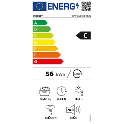 Indesit BTW L60400 EE/N 6 kg felültöltős mosógép