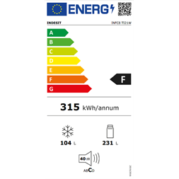 Indesit INFC8 TI21 W kombinált alulfagyasztós hűtőszekrény