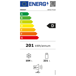 Indesit INFC8 TT33X inox alulfagyasztós hűtőszekrény