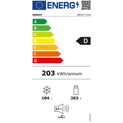 Indesit INFC9 TT33X inox alulfagyasztós hűtőszekrény