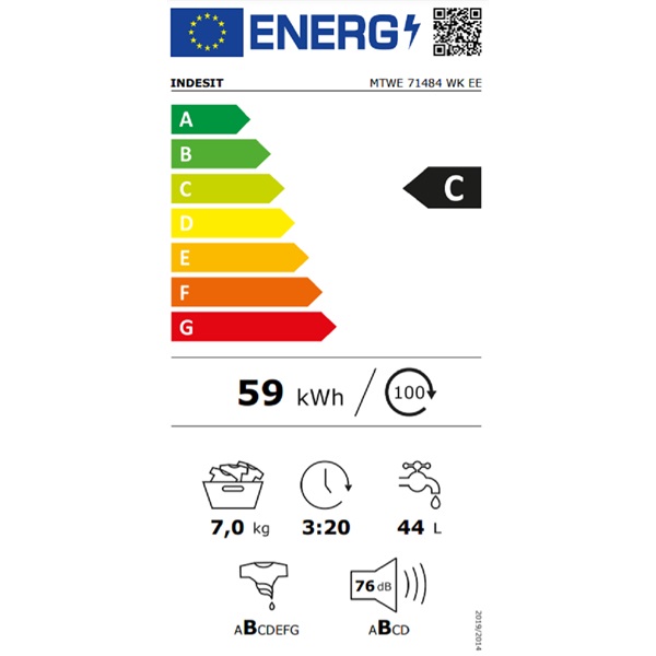 Indesit MTWE 71484 WK EE elöltöltős mosógép