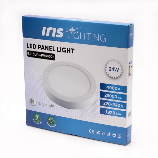 Iris Lighting PLSUR-24W 24W/1920lm/4000K mennyezeti kör alakú LED panel