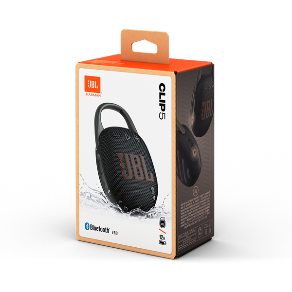 JBL Clip 5 BLK fekete hordozható Bluetooth hangszóró