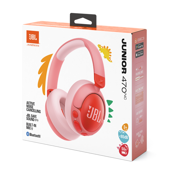 JBL JR 470 NC vezeték nélküli zajszűrős pink gyermek fejhallgató