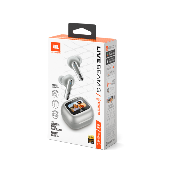 JBL Live Beam 3 True Wireless Bluetooth zajszűrős ezüst fülhallgató